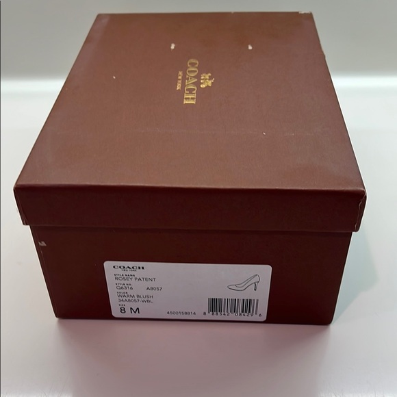 Coach Women's Glossy Brown Heels - Picture 8 of 9